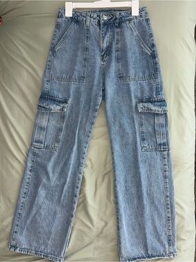 Classic Light Blue Cargo-Style Women's Jeans